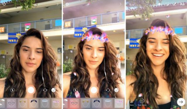 Mise à jour Instagram : des filtres animés pour les visages, comme sur Snapchat Mise à jour Instagram : des filtres animés pour les visages, comme sur Snapchat