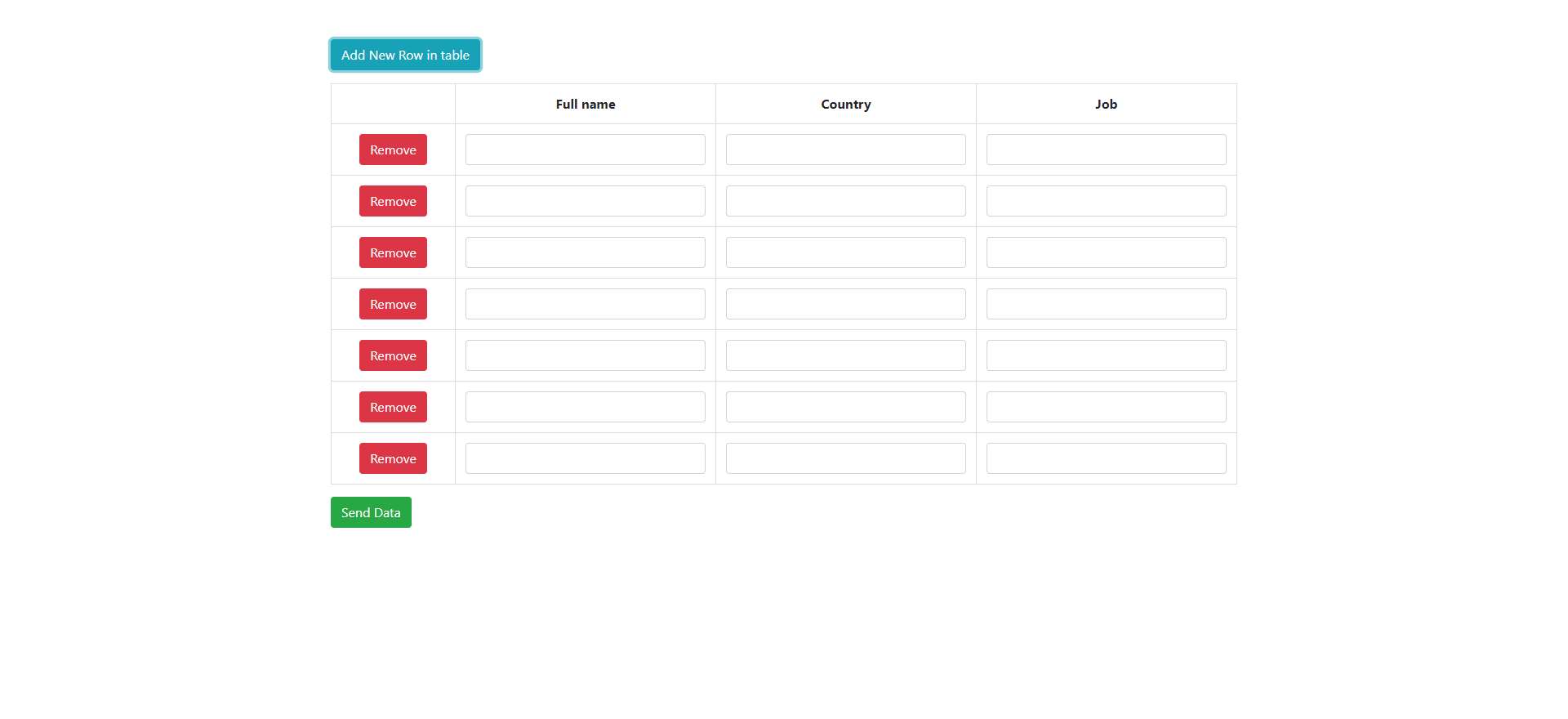 Ajouter supprimer dynamiquement des lignes sur un tableau
