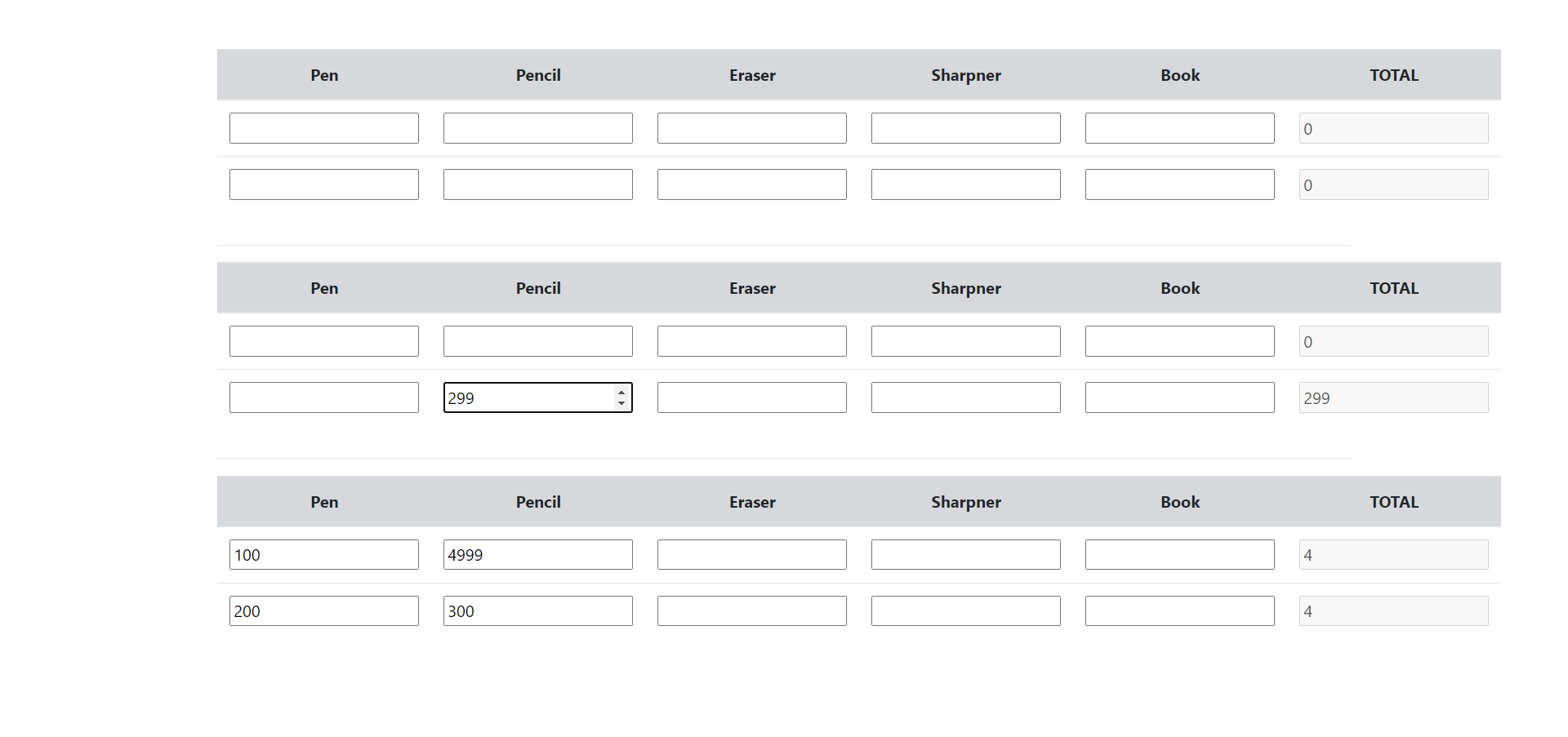 Calculer la some des colones avec jquery