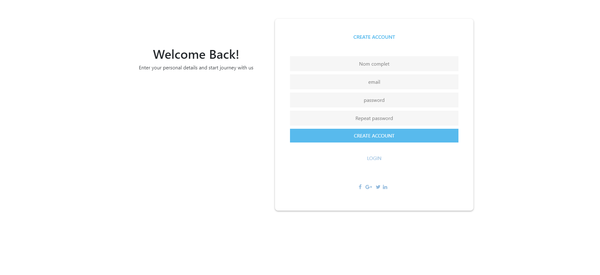 Form Création de compte style animée