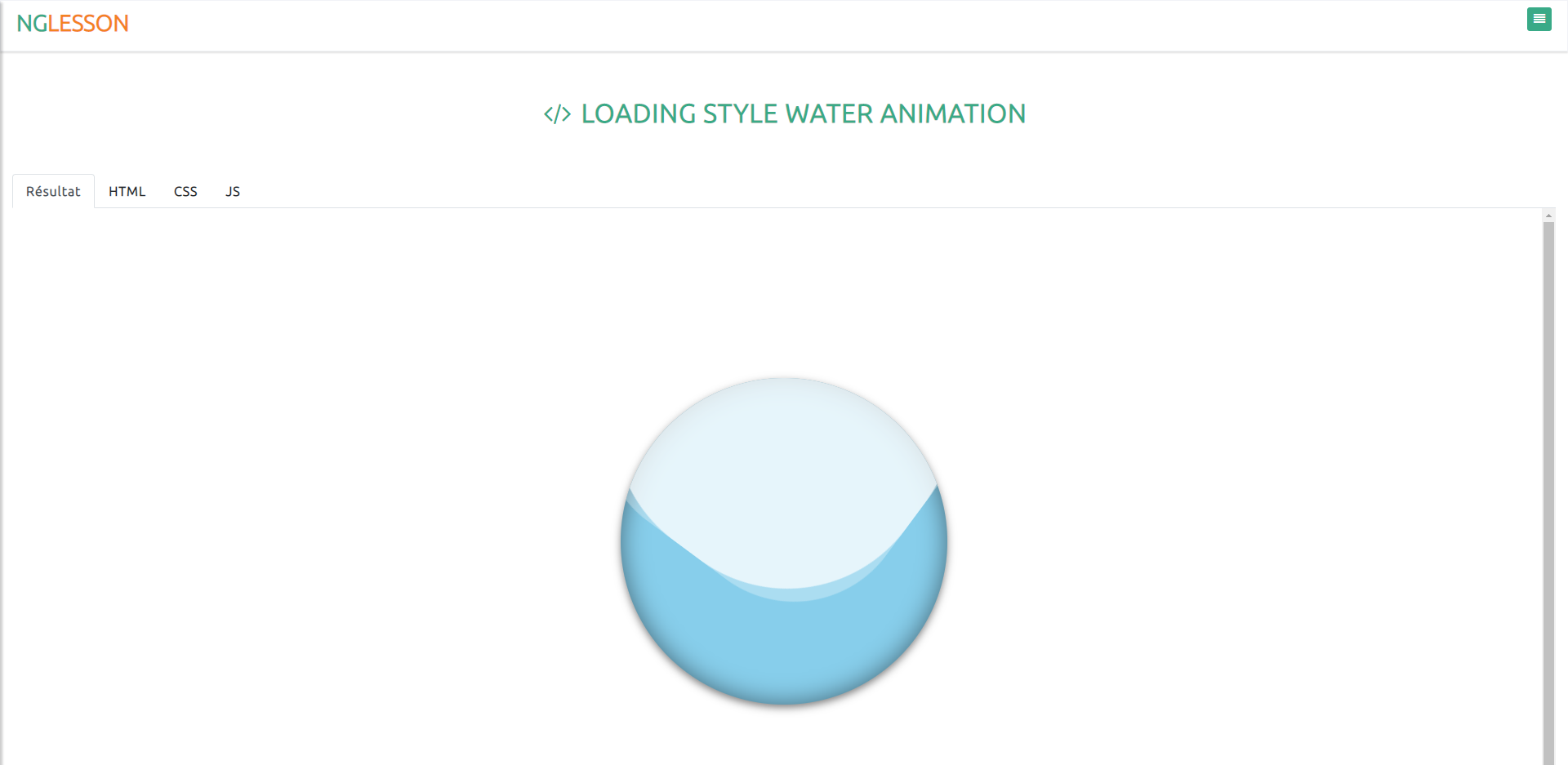 Loading style water animation