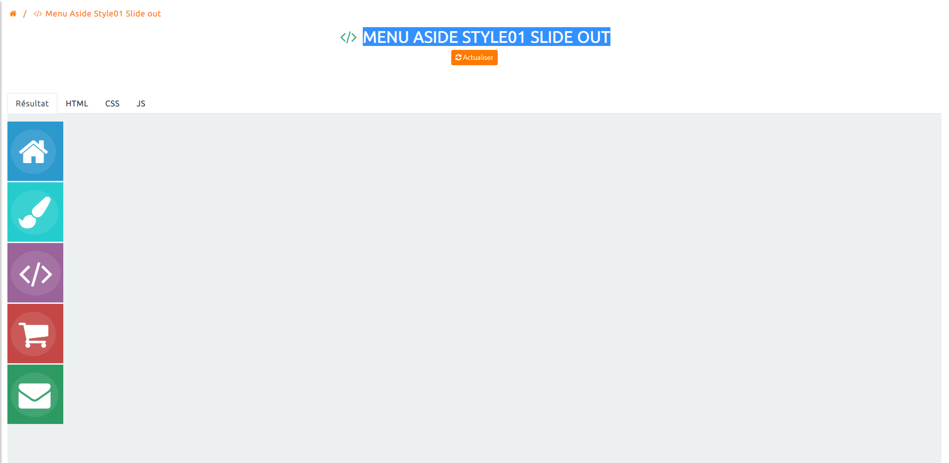 Menu aside style01 slide out