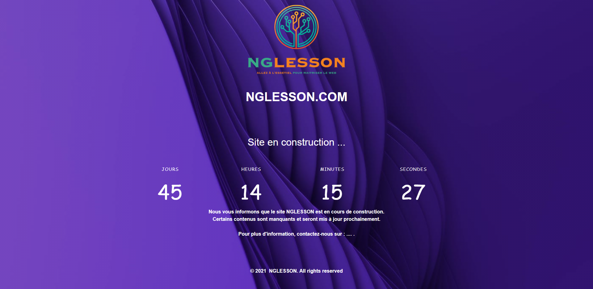 Page construction avec compte à rebours style02