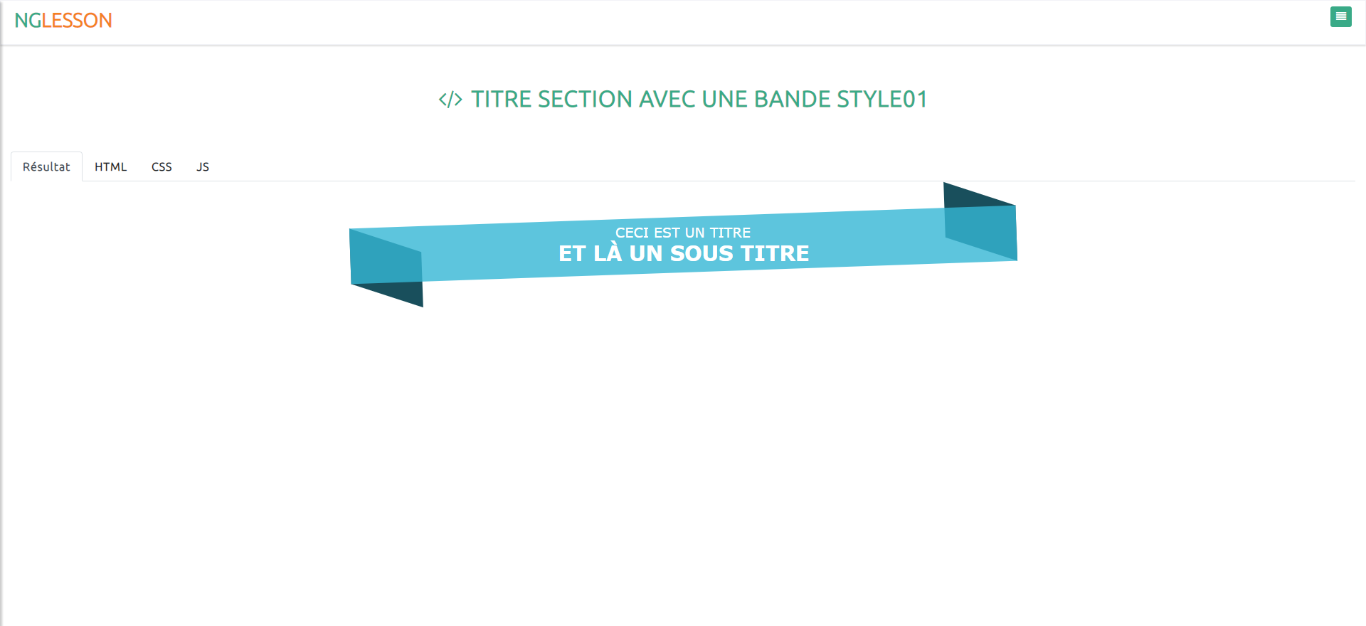 Titre section avec une bande style01